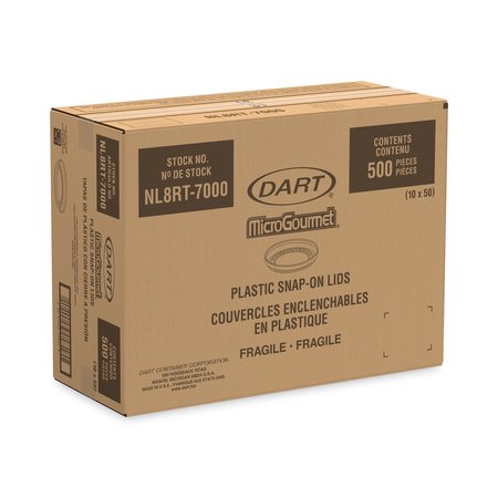 Dart Conex Deli Container Lid, Standard, Plastic, Clear, PK500n NL8RT-7000